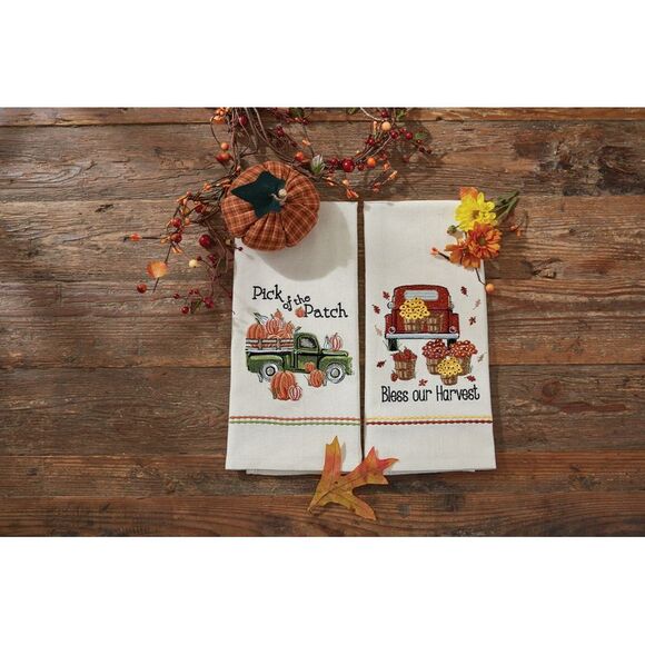Park Designs Bless Our Harvest Pick Up Truck Embroidered Kitchen Dish Towel - Picture 3 of 6